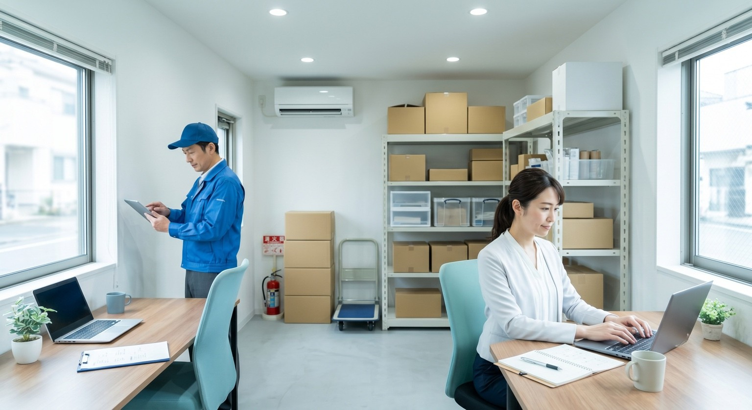 事務所で働く事業者